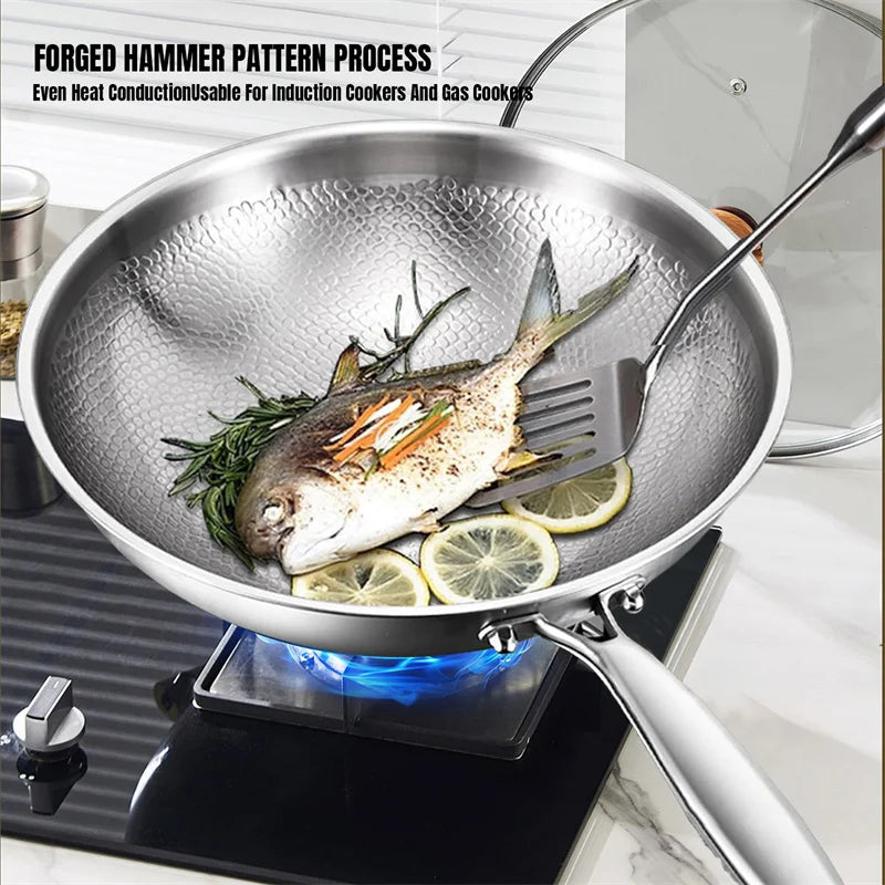 Padella in lega di titanio di alta qualità, padella antiaderente per bistecche e pancake, padella in titanio per fornelli a gas, utensili da cucina.