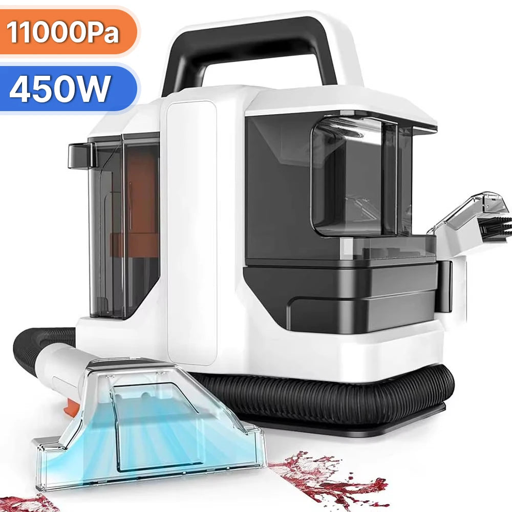750W Fleckenreiniger 11/15KPa Tragbarer Teppichreiniger für Sofa-Zelt Sprühsauger Integriertes Haushaltsreinigungsgerät