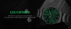 SAPPHERO Orologio da Polso Quarzo Uomo Acciaio Inossidabile Impermeabile 50M Cronografo