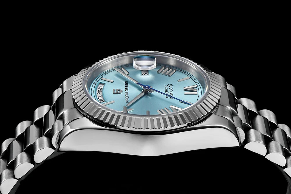 PAGANI DESIGN Orologio Automatico Uomo DD36 Quadrante Meteorite Bianco Acciaio Inossidabile