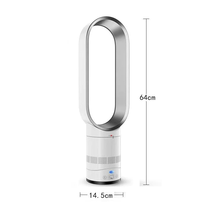 Ventilatore senza pale da 16 pollici, a torre con diametro di 80 cm °   Base oscillante, telecomando, regolazione continua della velocità, display LED, funzione di spegnimento automatico, ventola di raffreddamento portatile