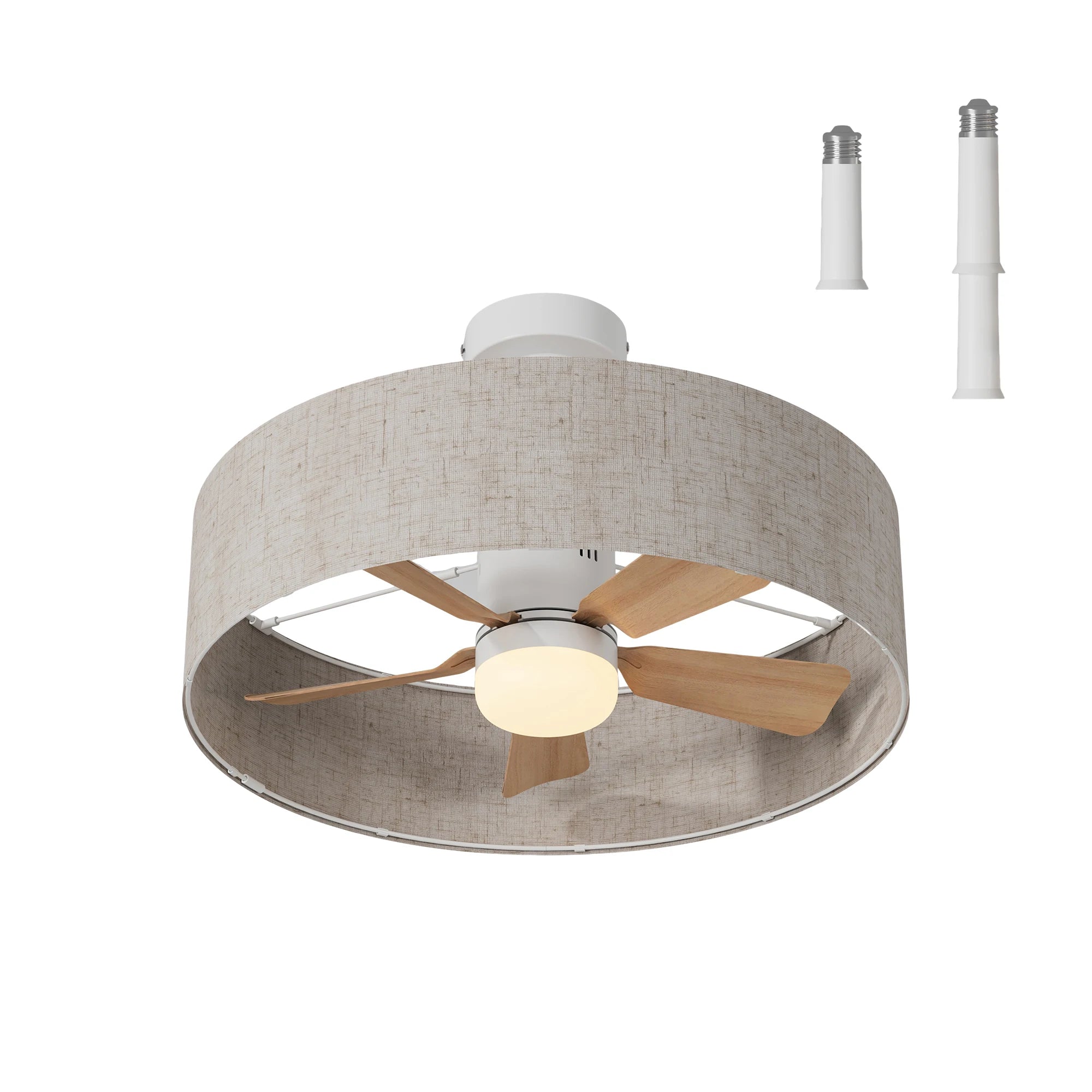 Ventilatore da soffitto a LED con luce, dimmerabile, controllo tramite app, 6 velocità, timer, 3000K-6500K