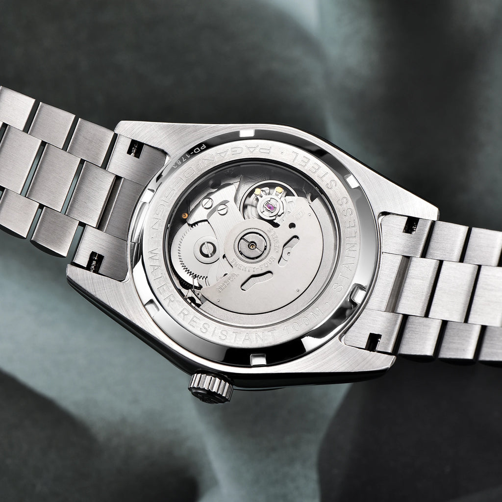 PAGANI DESIGN Orologio Meccanico Automatico Uomo Ice Blue Acciaio Inossidabile Vetro Zaffiro