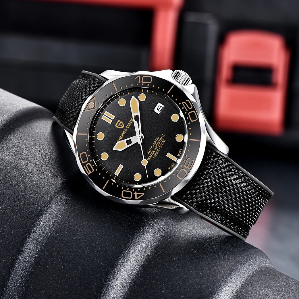 PAGANI DESIGN Orologio Automatico Retrò per Uomo, Acciaio Inossidabile, Modello PD1667