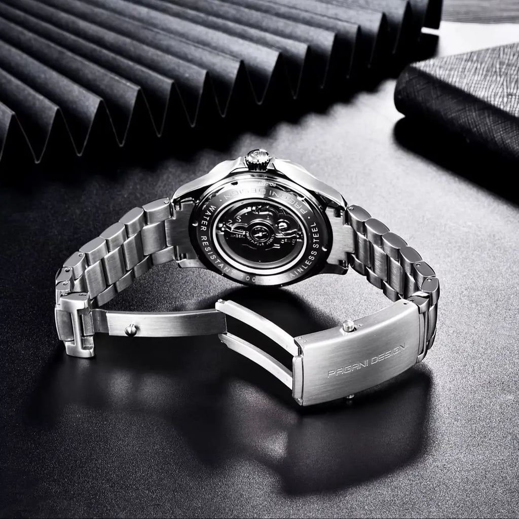 Orologi da uomo PAGANI DESIGN, orologio meccanico automatico di lusso, orologio da uomo resistente all'acqua, vetro zaffiro AR, orologio leggero, spedizione locale UE