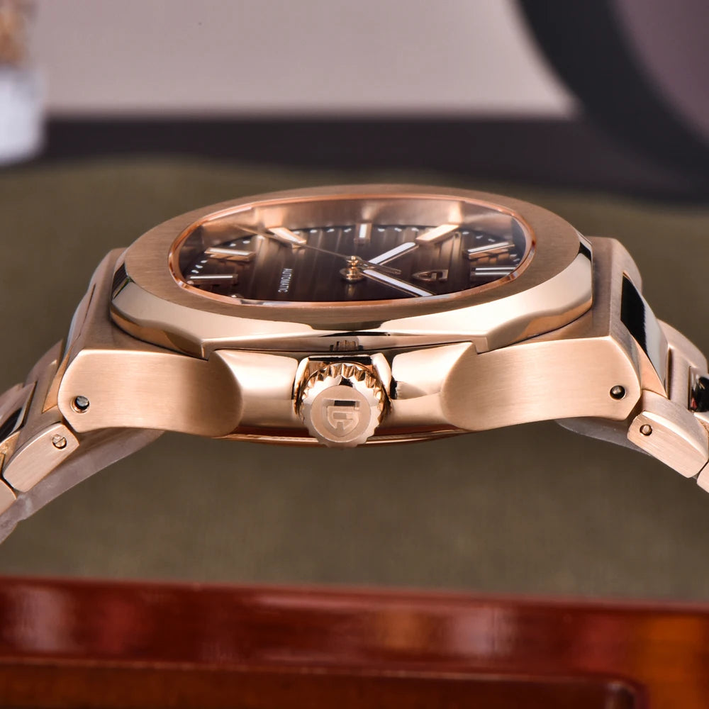 Nuovo Orologio da Uomo di Lusso PAGANI DESIGN 2026 Rosa Oro ST6 Automatico Meccanico con Protezione Luminosa e Vetro Zaffiro AR - Regalo Perfetto