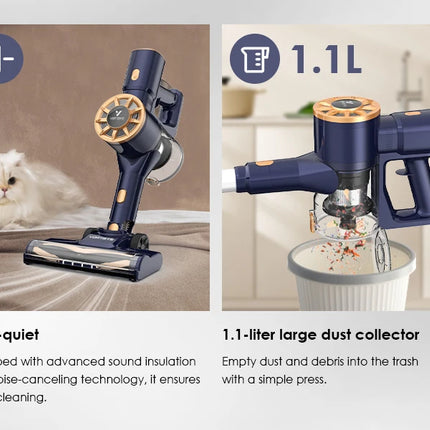 Cordless Vacuum Cleaner, 55Kpa, for Home, 50-Minute Runtime, Lightweight, Self-Standing, Cordless Stick Vacuum Cleaner
