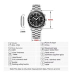 PAGANI DESIGN Saturn Orologio da Polso al Quarzo Cronografo Sportivo Acciaio Inossidabile Impermeabile 10 Bar