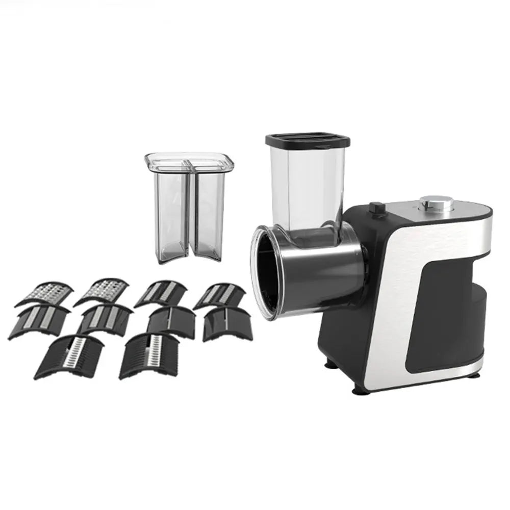 5-in-1 Elektrische Reibe und Gemüsehobel, 500W, für Gemüse und Käse, zerkleinert, hobelt, reibt Käse, Gemüse, Nüsse, Küchenmaschine für den Hausgebrauch