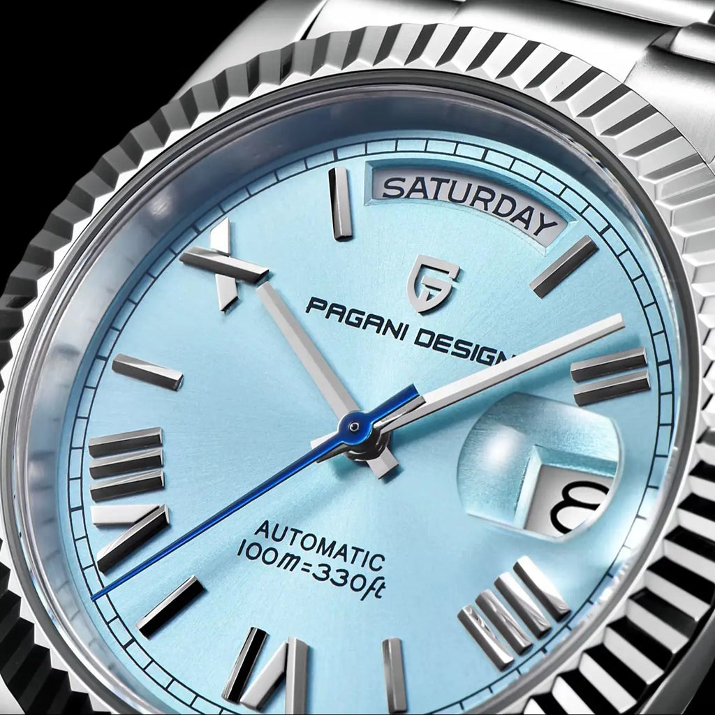 PAGANI DESIGN DD36 2026 Herrenuhren Neue Automatikuhr mit Datums- und Wochentagsanzeige, mechanische Herrenarmbanduhr mit AR-Saphirglas, Herrenuhr aus 316L-Edelstahl, ST16 Uhrwerk, qua