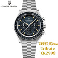 PAGANI DESIGN Orologio da Polso Uomo Luna Quarzo Cronografo Acciaio Inox Nero