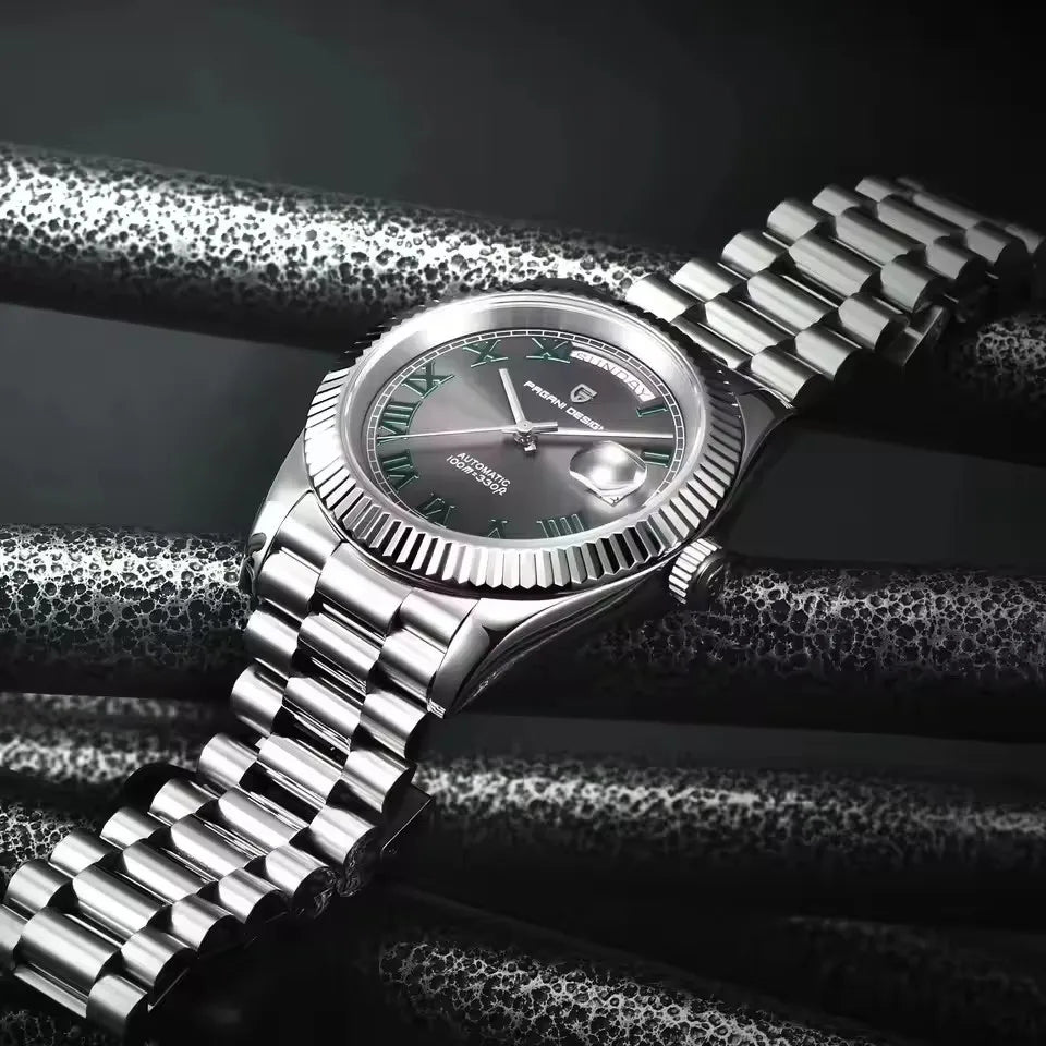 PAGANI DESIGN Nuovo Orologio da Uomo 40mm con Calendario Settimanale, Acciaio Inossidabile, Impermeabile 100M, Vetro Zaffiro AR, Movimento Giapponese di Lusso
