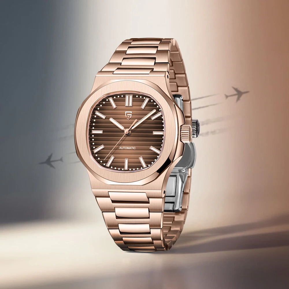 Nuovo Orologio da Uomo di Lusso PAGANI DESIGN 2026 Rosa Oro ST6 Automatico Meccanico con Protezione Luminosa e Vetro Zaffiro AR - Regalo Perfetto
