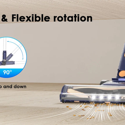Cordless Vacuum Cleaner, 55Kpa, for Home, 50-Minute Runtime, Lightweight, Self-Standing, Cordless Stick Vacuum Cleaner