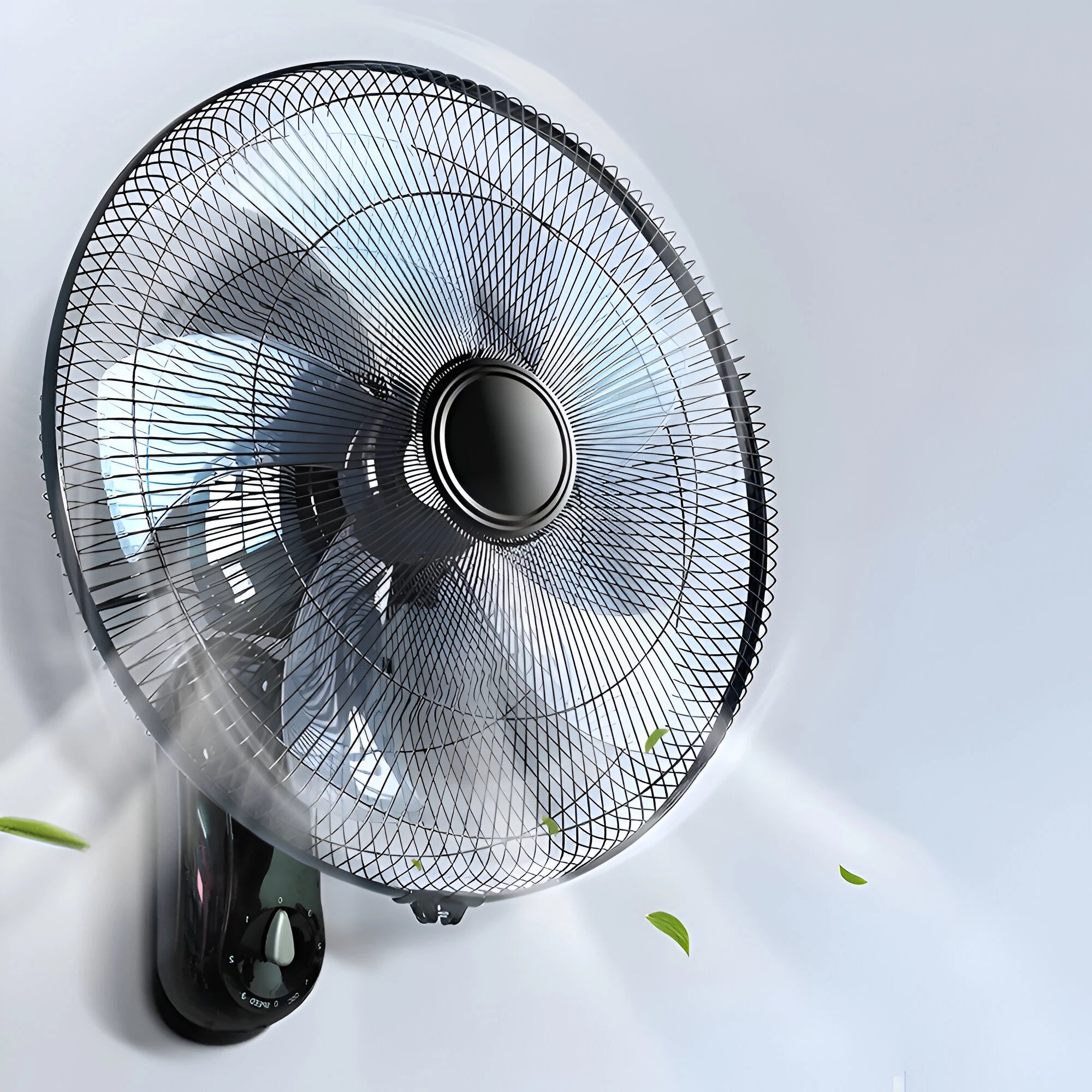 Ventilatore da Parete con 5 Pale 65W con Oscillazione Automatica Ventilatore Oscillante a Muro con 3 Velocità Funzionamento Silenzioso
