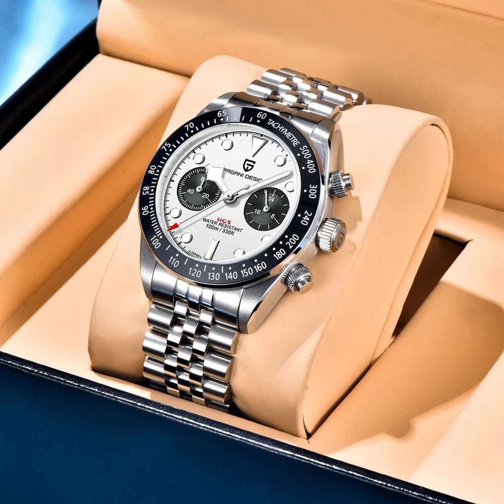 Orologi da uomo PAGANI DESIGN Panda VK34, cronografo sportivo, orologio di lusso da uomo, vetro zaffiro AR, vetro ceramico luminescente, regalo per uomo