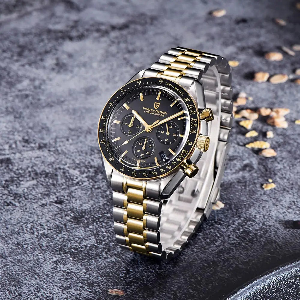 PAGANI DESIGN Orologio da Uomo al Quarzo V6 Moon Cronografo Sportivo Acciaio Inossidabile