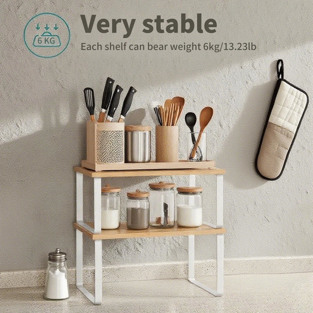 2 pezzi armadio organizzatore scaffale per spezie scaffale multiuso impilabile scaffale per condimenti di grande capacità dispensa armadio cosmetico