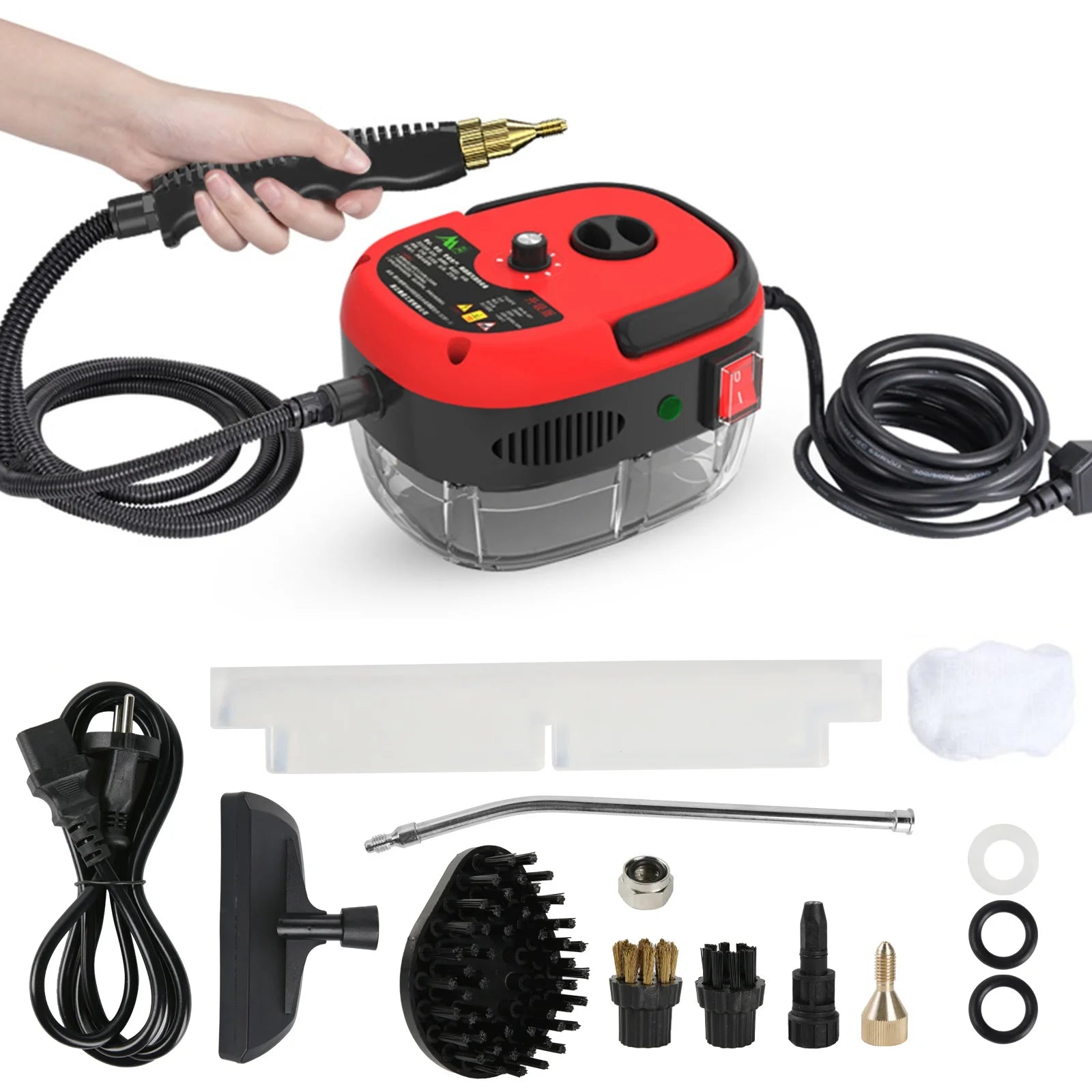 2500W Dampfreiniger, Dampfgerät für Haus und Auto, Tragbarer Dampfreiniger mit 3 einstellbaren Dampfstufen und Zubehör
