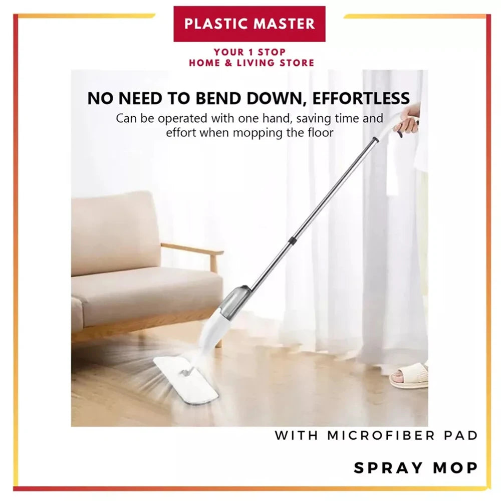 Sprühwischmopp-Set, magischer Flachwischmopp für die Bodenreinigung zu Hause, Haushaltsmopps mit wiederverwendbaren Mikrofaserpads, drehbarer Mopp