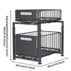 2-stufiger ausziehbarer Organizer, höhenverstellbares Regal für unter dem Waschbecken mit ausziehbarer Schublade für Küchen- und Badezimmerschränke