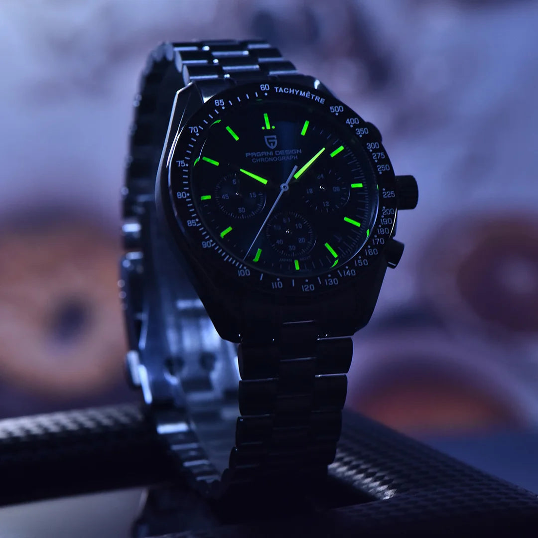 PAGANI DESIGN Orologio da Uomo al Quarzo V6 Moon Cronografo Sportivo Acciaio Inossidabile