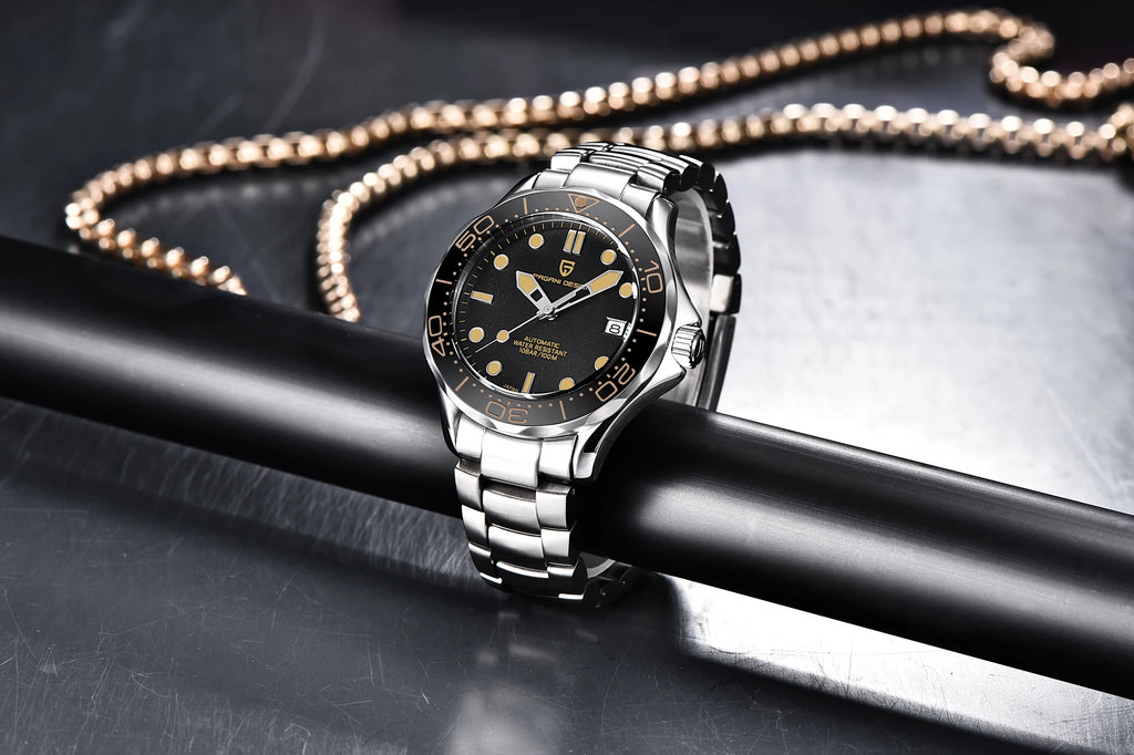 Orologi da uomo PAGANI DESIGN, orologio meccanico automatico di lusso, orologio da uomo resistente all'acqua, vetro zaffiro AR, orologio leggero, spedizione locale UE