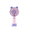 Ventilatore da scrivania mini con orecchie da orsetto, supporto per cellulare integrato, ricarica USB, silenzioso. ideale per scrivania e per guardare serie TV/film.