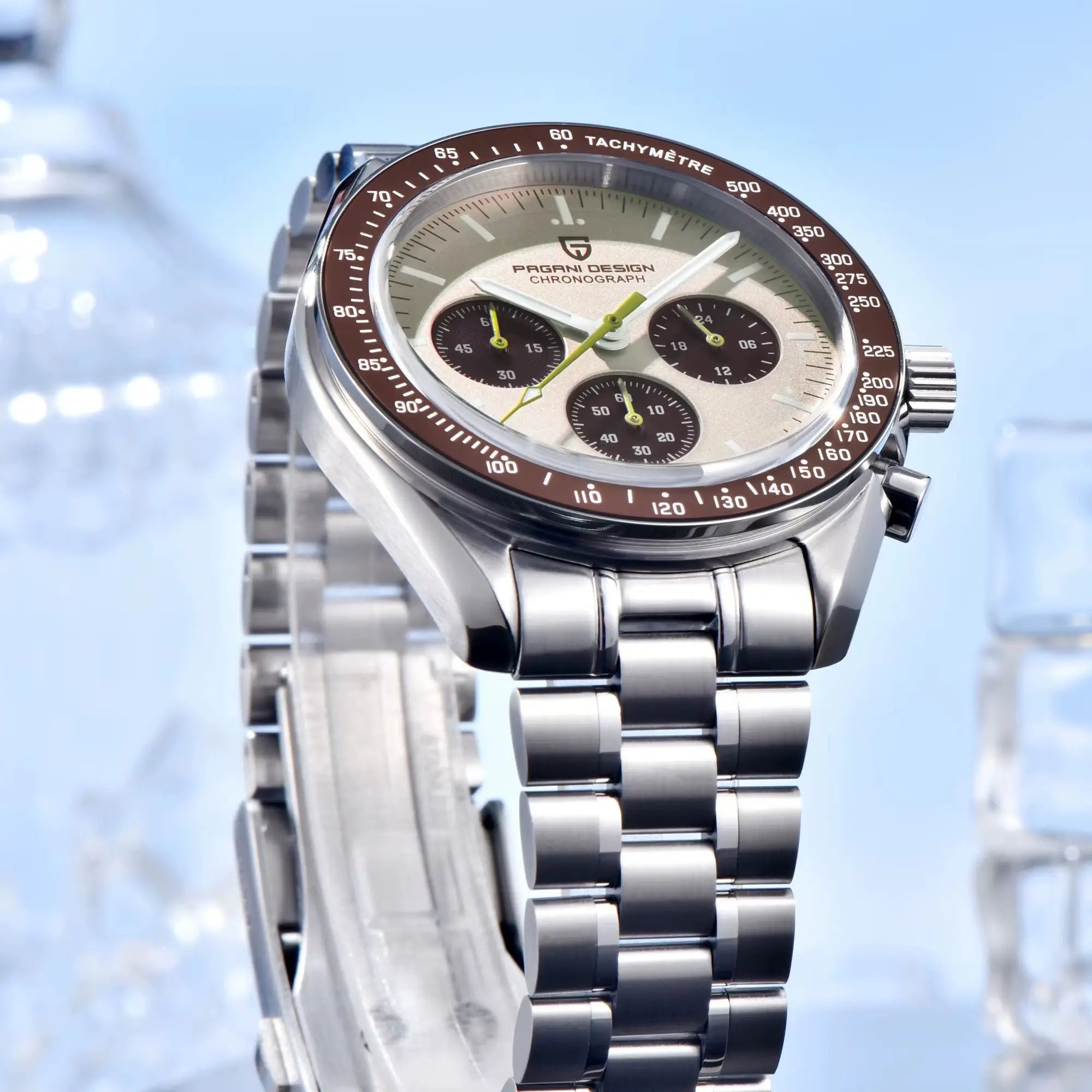 PAGANI DESIGN Orologio da Polso al Quarzo PD-1701-EU Cronografo VK63 Cassa Acciaio Inox Vetro Zaffiro 42mm