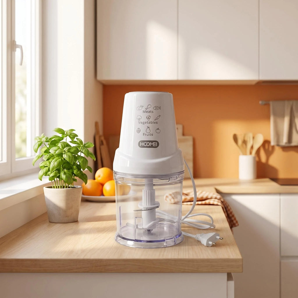 Elektrischer Zerkleinerer 300W Hochleistung, 2L Fassungsvermögen, Edelstahl, Küchenhäcksler, geeignet für Knoblauch, Fleisch, Gemüse und Nüsse