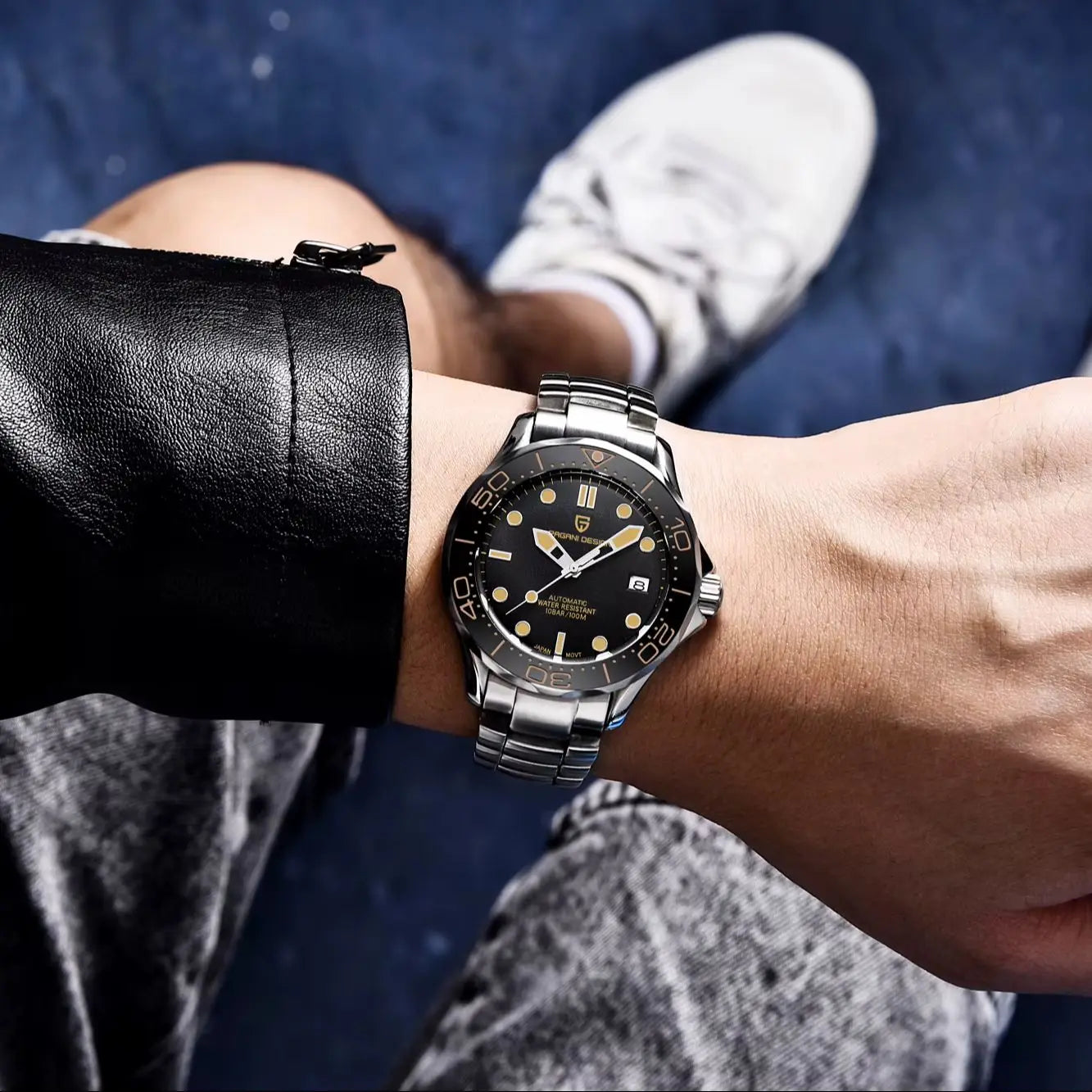 Orologi da uomo PAGANI DESIGN, orologio meccanico automatico di lusso, orologio da uomo resistente all'acqua, vetro zaffiro AR, orologio leggero, spedizione locale UE