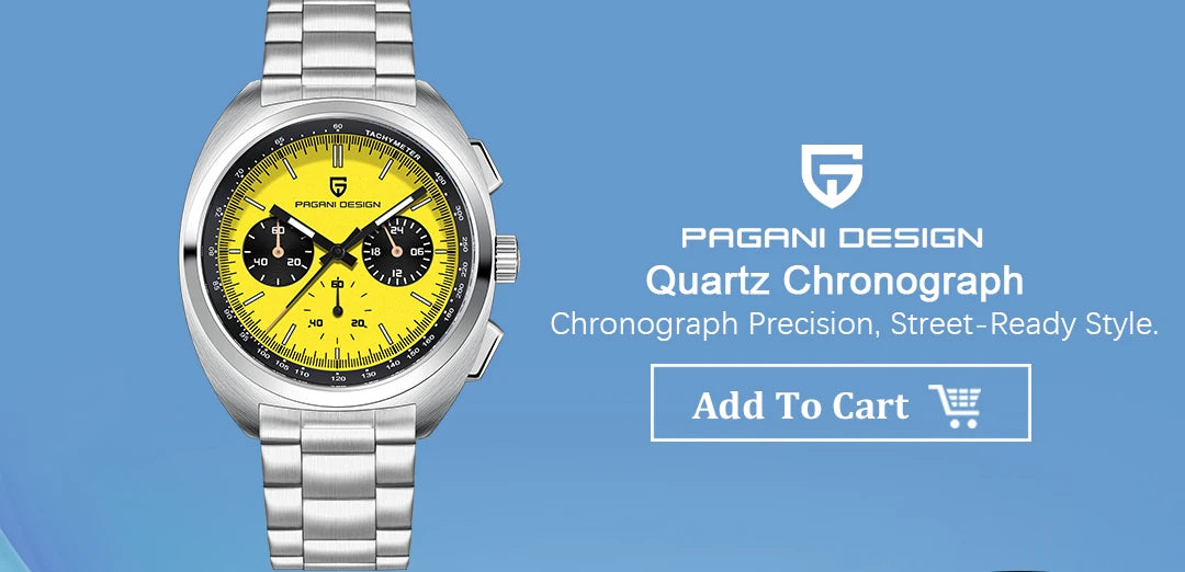 Nuovo Orologio PAGANI DESIGN 2026 con Fasi Lunari, Orologio al Quarzo di Lusso Dorato, Cronografo Sportivo da Uomo VK63, Impermeabile, Vetro Zaffiro AR, Orologio da Polso Luminoso con Ghiera in Ceramica, Cassa in Acciaio Inos