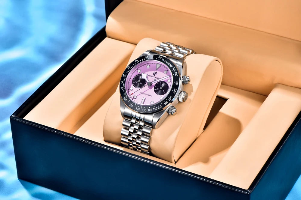PAGANI DESIGN Orologio da polso al quarzo cronografo uomo, modello Panda, vetro zaffiro, impermeabile 10 bar