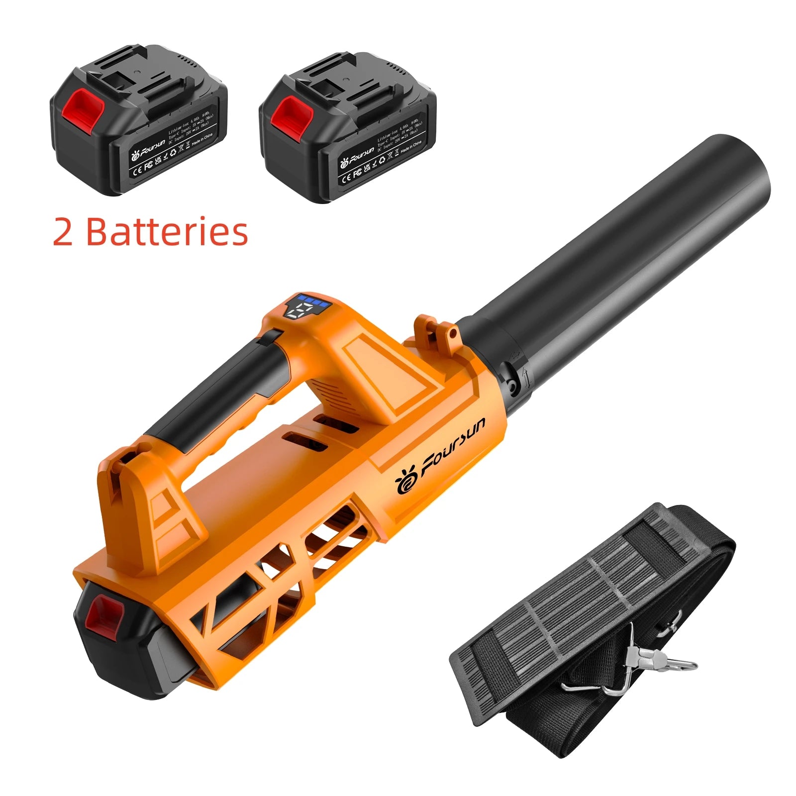 Foursun LB01 Soffiatore Elettrico ad Alta Potenza, Ventilatore Turbo Brushless, Strumento per Rimozione Neve, Foglie e Polvere per Giardino, Garage, Officina e Pulizia Auto