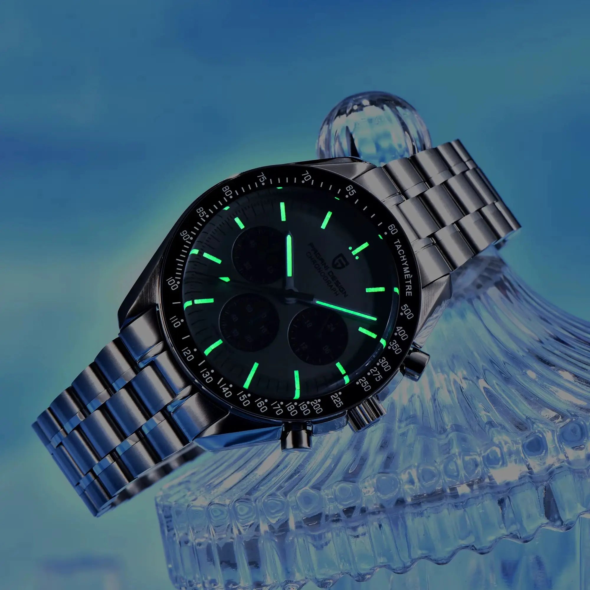PAGANI DESIGN Orologio da Polso al Quarzo PD-1701-EU Cronografo VK63 Cassa Acciaio Inox Vetro Zaffiro 42mm