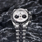 Nuovi orologi da uomo Panda DESIGN, orologio al quarzo di lusso Panda, cronografo sportivo da uomo, cronografo con vetro zaffiro, lenti AR, ceramica, leggero, impermeabile, in acciaio inossidabile, orologio da uomo, idea rega