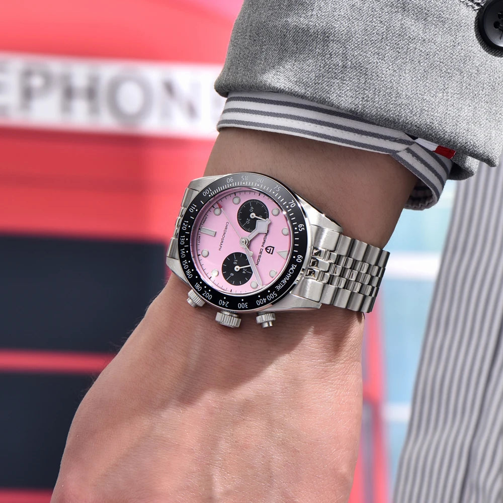 PAGANI DESIGN PD-1813 Orologio al Quarzo da Uomo, Cronografo, Vetro Zaffiro, Impermeabile 10 Bar