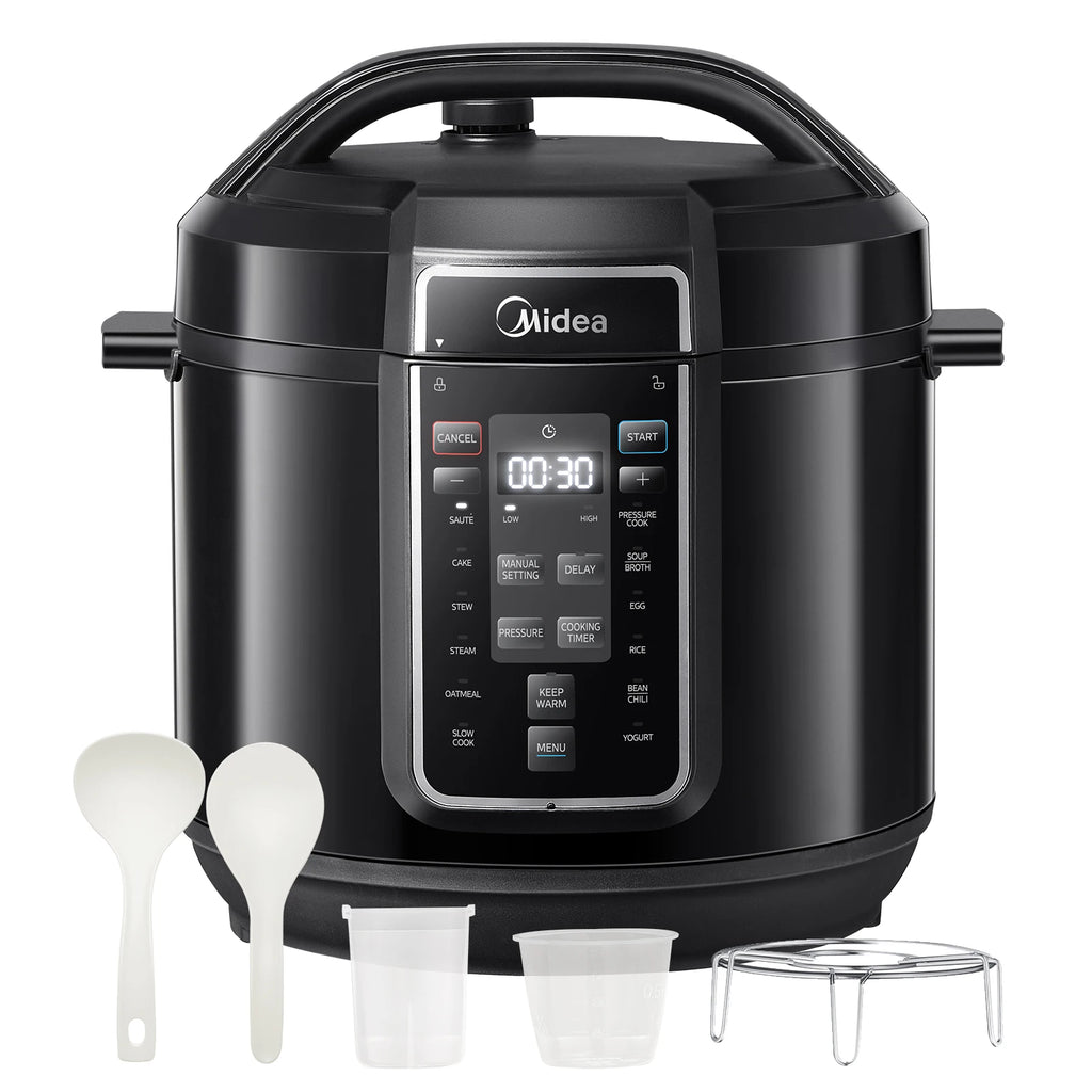 Elektrischer Schnellkochtopf 8L, Elektrischer Multikocher 1200W, 9-in-1-Multikocher aus Edelstahl mit 12 Programmen und Timer