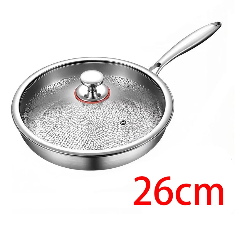 Padella in lega di titanio di alta qualità, padella antiaderente per bistecche e pancake, padella in titanio per fornelli a gas, utensili da cucina.