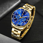 SAPPHERO Orologio da Polso Quarzo Uomo Acciaio Inossidabile Impermeabile 50M Cronografo