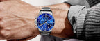 SAPPHERO Orologio da Polso Quarzo Uomo Acciaio Inossidabile Impermeabile 50M Cronografo