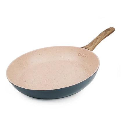 Padella colorata da 20/24/28 cm con manico in legno, padella antiaderente, padelle per frittata per pancake per tutti i fornelli, pentole da cucina per la casa