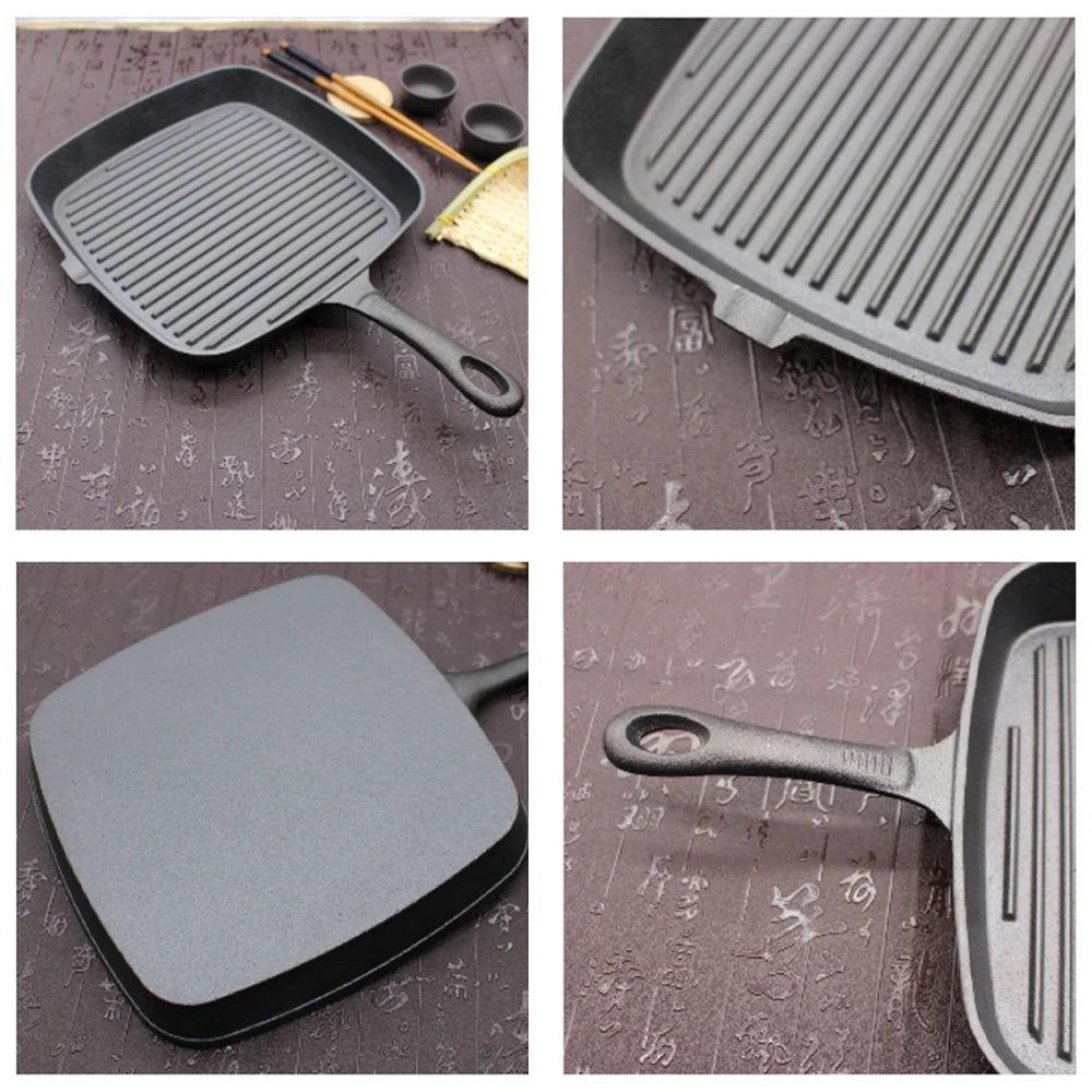 Set di 4 Padelle in Ghisa Antiaderenti Pretrattate, con Guanti