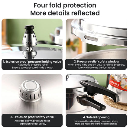 Professional Pressure Cooker 3L/7L/11L in Explosion-Proof Heavy-Duty Aluminum for Gas Stoves