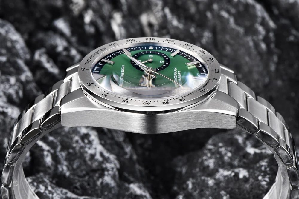 PAGANI DESIGN Orologio da Uomo Pilota al Quarzo Cronografo Sportivo Retrò in Acciaio Inossidabile
