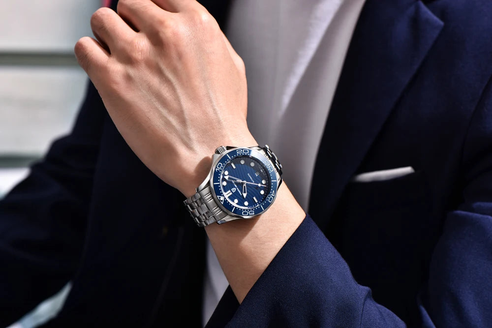 PAGANI DESIGN Orologio subacqueo automatico verde da uomo MIYOTA 8215