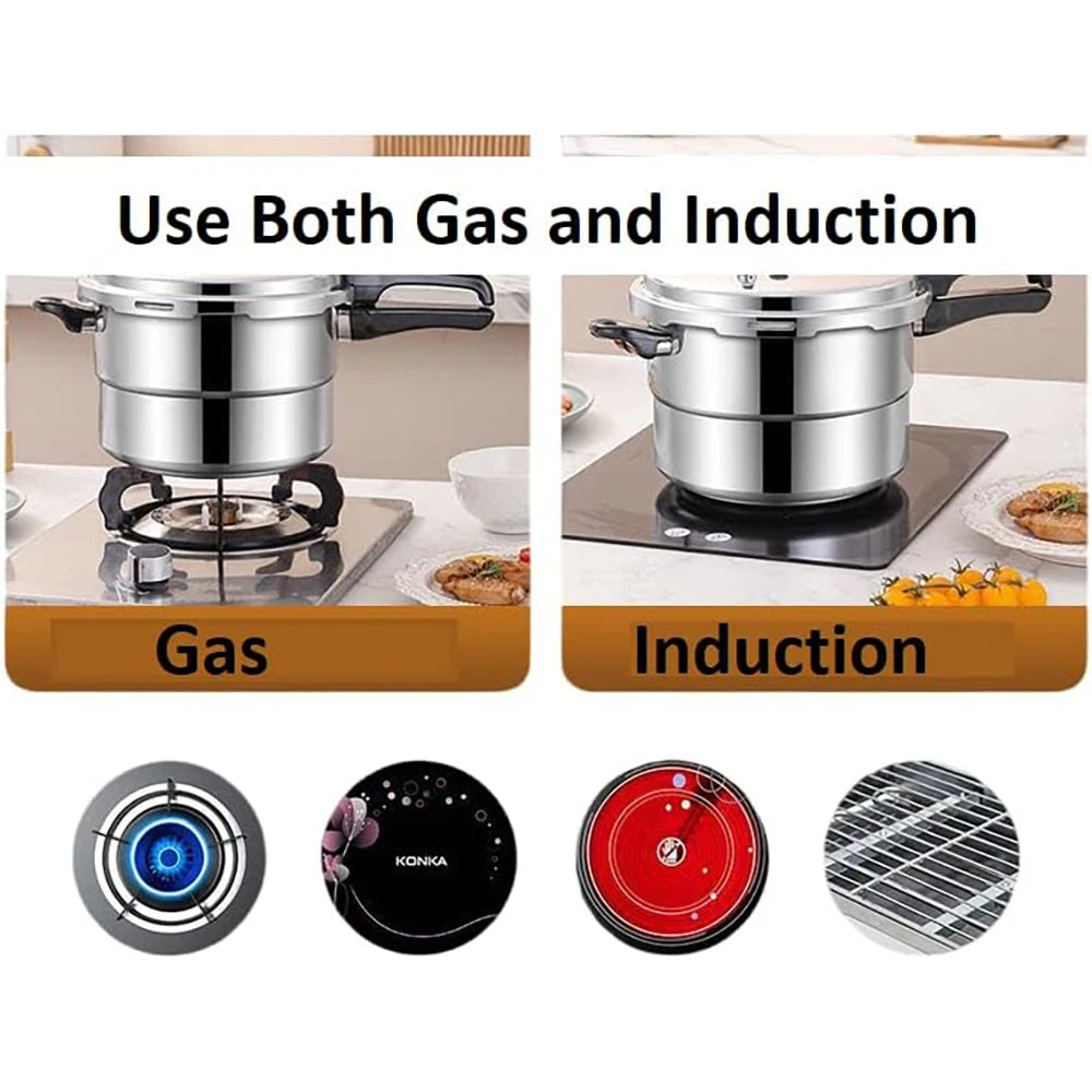 5L Schnellkochtopf aus Aluminiumlegierung, Multifunktions-Schnellkochtopf mit 70kPa, Gas- und Induktionsgeeignet, zum Dämpfen und Schmoren