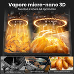 Friggitrice ad aria dual zone 10 litri Gidgimo con touch screen LED e finestra