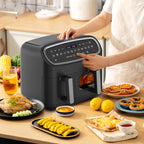Friggitrice ad aria dual zone 10 litri Gidgimo con touch screen LED e finestra