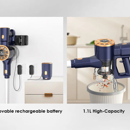 Cordless Vacuum Cleaner, 55Kpa, for Home, 50-Minute Runtime, Lightweight, Self-Standing, Cordless Stick Vacuum Cleaner